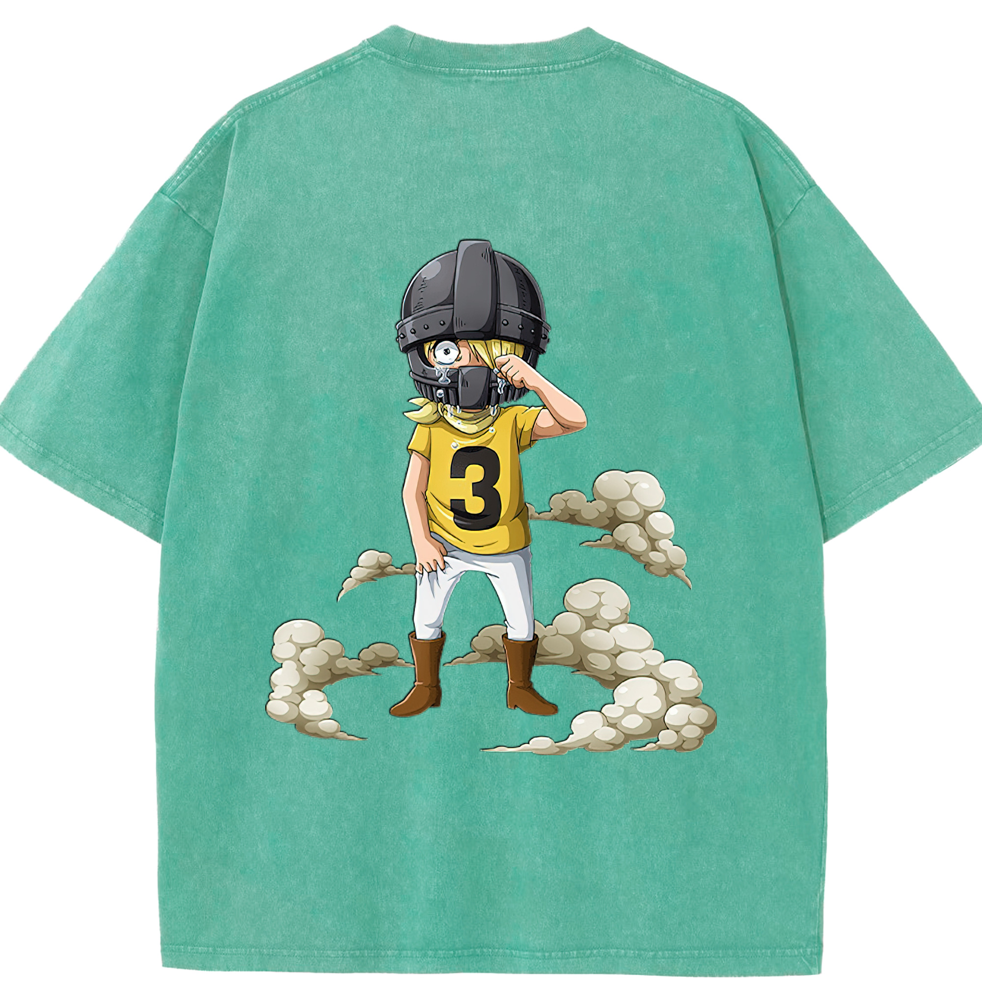 ワンピース サンジ ONE PIECE Sanji 綿100% ヴィンテージ風 半袖Tシャツ（背面プリント）